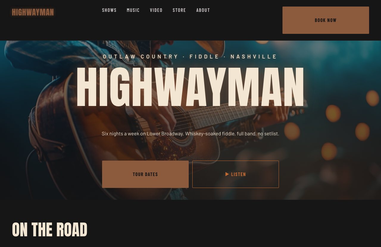 Highwayman · Neon Marquee template